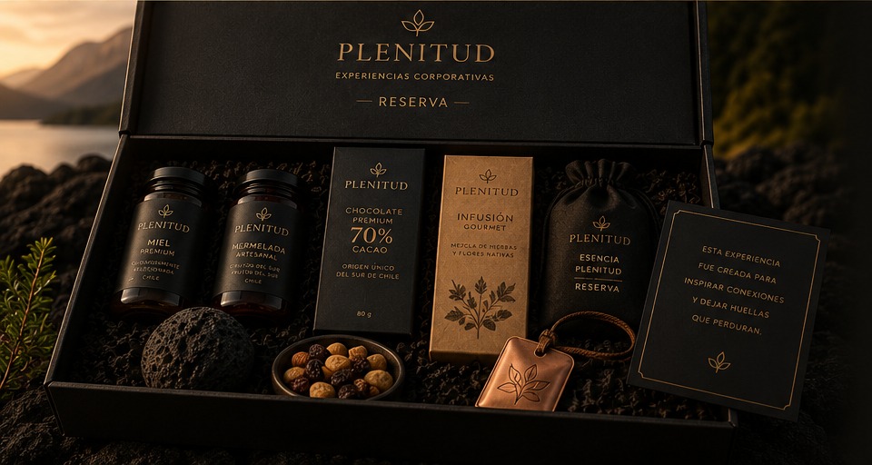 Caja Plenitud Reserva abierta con productos premium